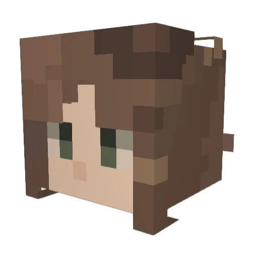 nirikee Minecraft avatar head, 3D render