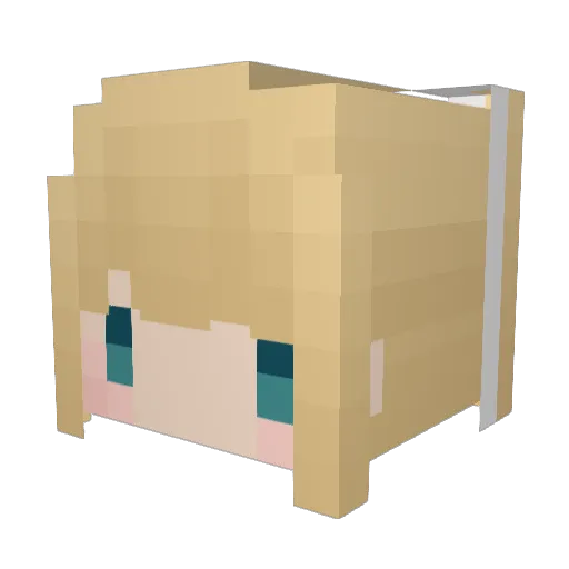 nirinsou Minecraft avatar head, 3D render