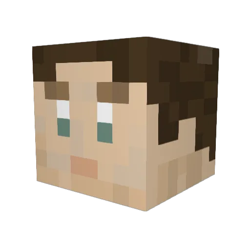 nishbish Minecraft avatar head, 3D render