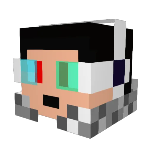 nitrolim Minecraft avatar head, 3D render