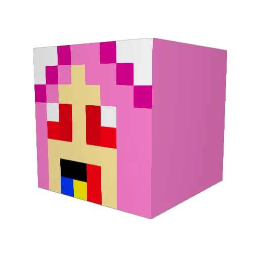 nivibasse Minecraft avatar head, 3D render