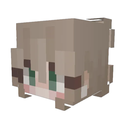 niyaa Minecraft avatar head, 3D render