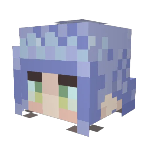 nkechan Minecraft avatar head, 3D render