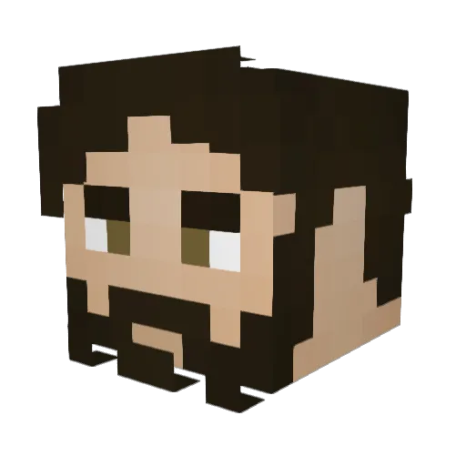 nkripted Minecraft avatar head, 3D render
