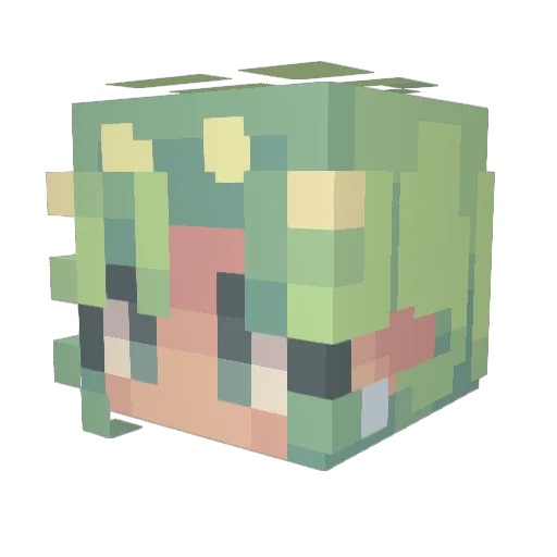 nlqo Minecraft avatar head, 3D render