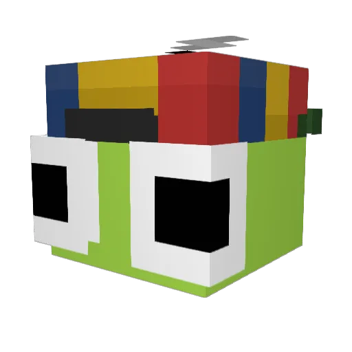 nm0v Minecraft avatar head, 3D render