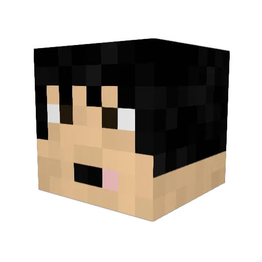 nmining Minecraft avatar head, 3D render