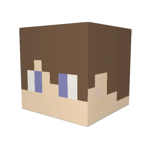 no16111 Minecraft avatar head, 3D render