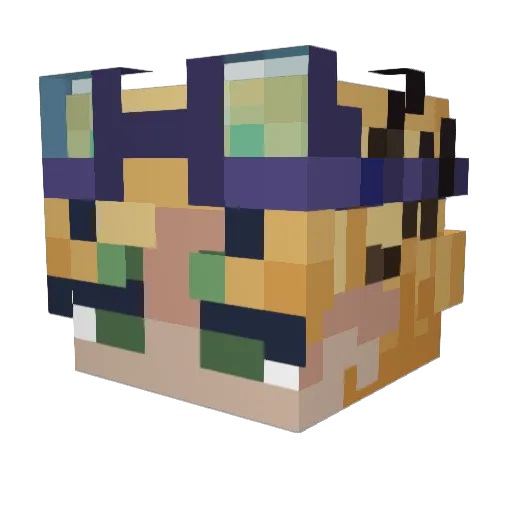 no_clu_ Minecraft avatar head, 3D render