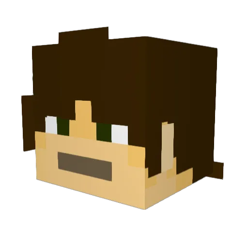 noahhinnit Minecraft avatar head, 3D render