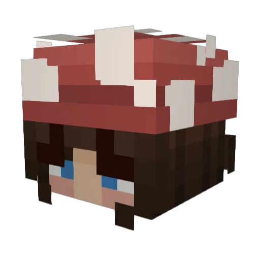 noamushroom Minecraft avatar head, 3D render