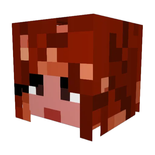 noangle Minecraft avatar head, 3D render