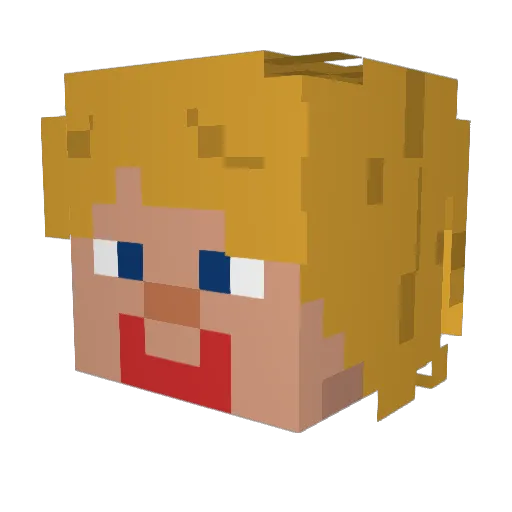 noanna Minecraft avatar head, 3D render