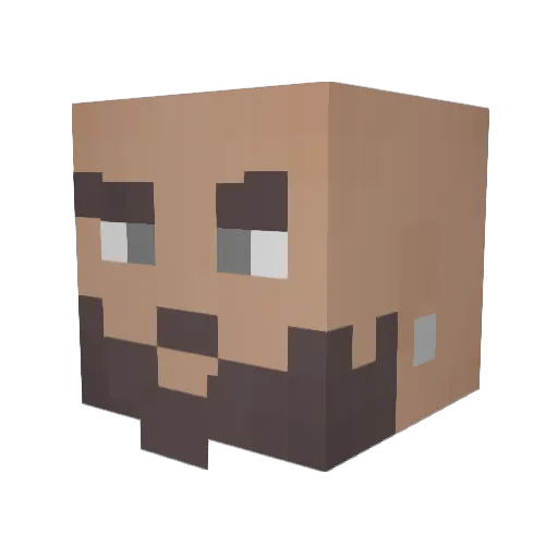 noisemakerfa Minecraft avatar head, 3D render