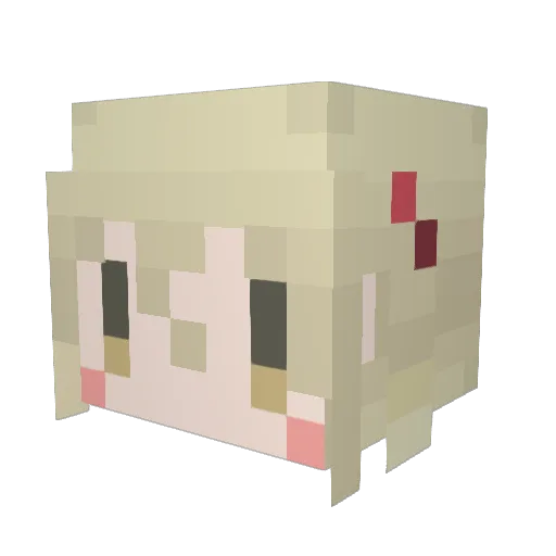 noja_pika Minecraft avatar head, 3D render