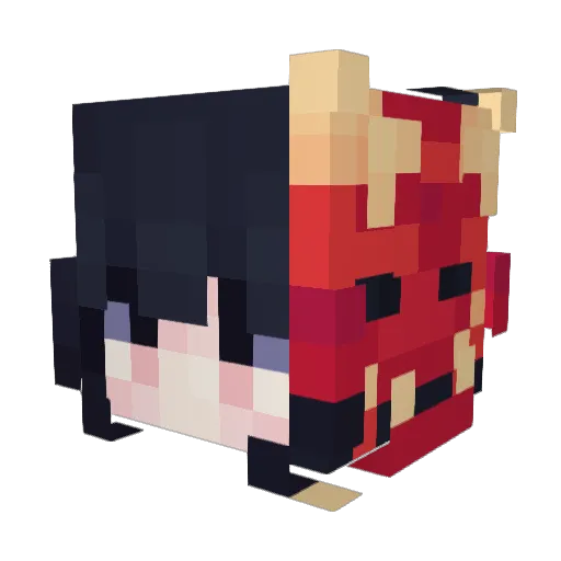 nokirai Minecraft avatar head, 3D render