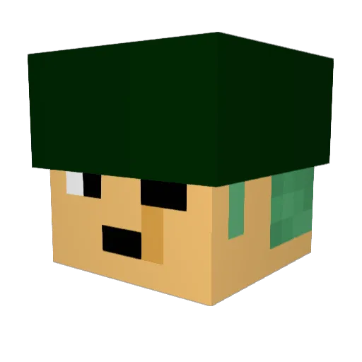 noluok Minecraft avatar head, 3D render