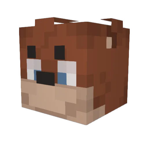 noluvm Minecraft avatar head, 3D render