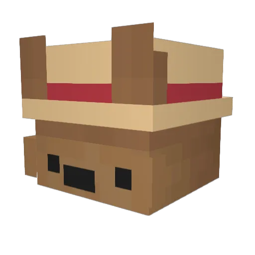 nomlet Minecraft avatar head, 3D render