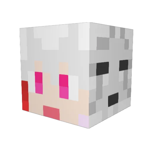 nomu_neko Minecraft avatar head, 3D render