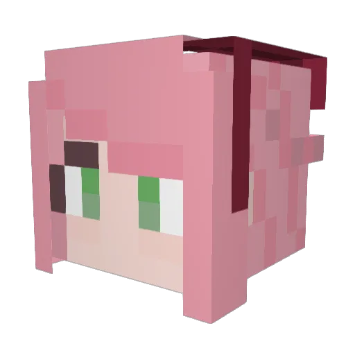 non_co Minecraft avatar head, 3D render