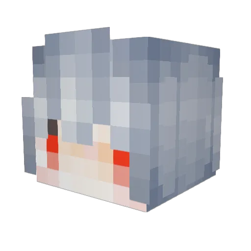 non_polar Minecraft avatar head, 3D render