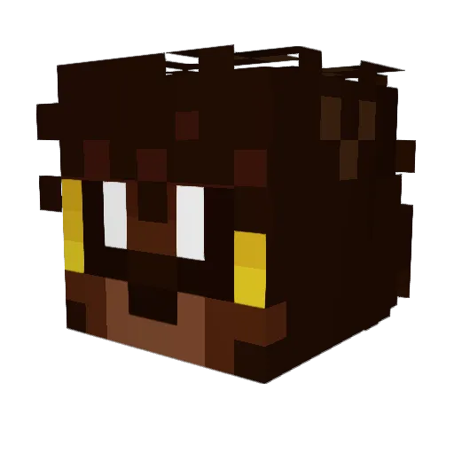 nonbinarygod Minecraft avatar head, 3D render