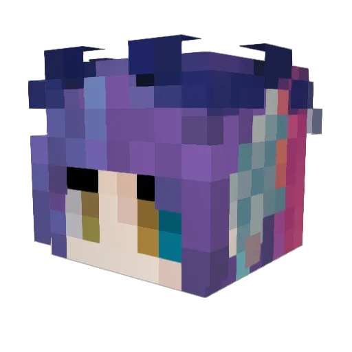 nonbinarymermaid Minecraft avatar head, 3D render