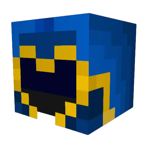 noncontent Minecraft avatar head, 3D render