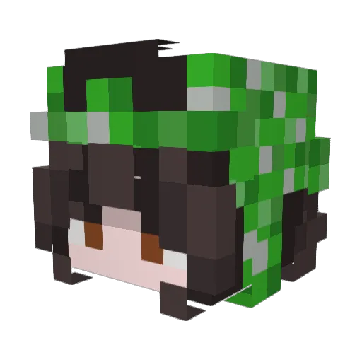 noniita Minecraft avatar head, 3D render