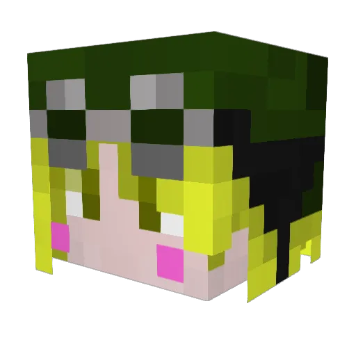 nono_F Minecraft avatar head, 3D render