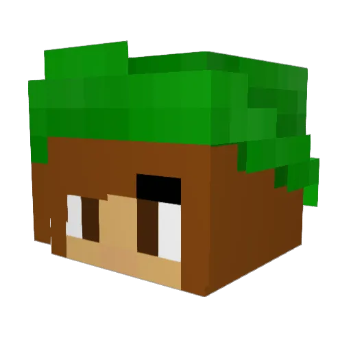 nonolutine Minecraft avatar head, 3D render