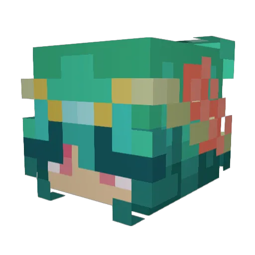 noobHNIC Minecraft avatar head, 3D render