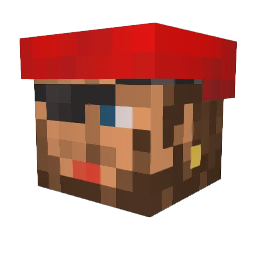noobcrop Minecraft avatar head, 3D render