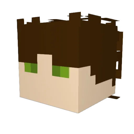 noobkrank Minecraft avatar head, 3D render