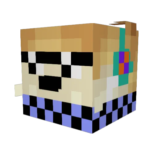 noobmcmuffins Minecraft avatar head, 3D render