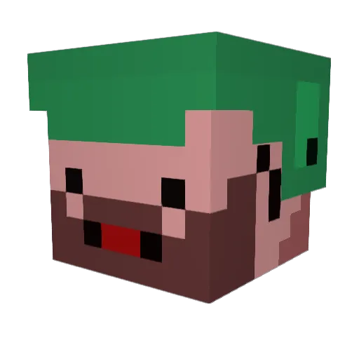 nookashrimp Minecraft avatar head, 3D render