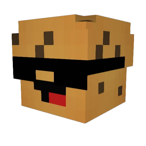 nooobi Minecraft avatar head, 3D render