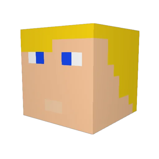nootoo Minecraft avatar head, 3D render