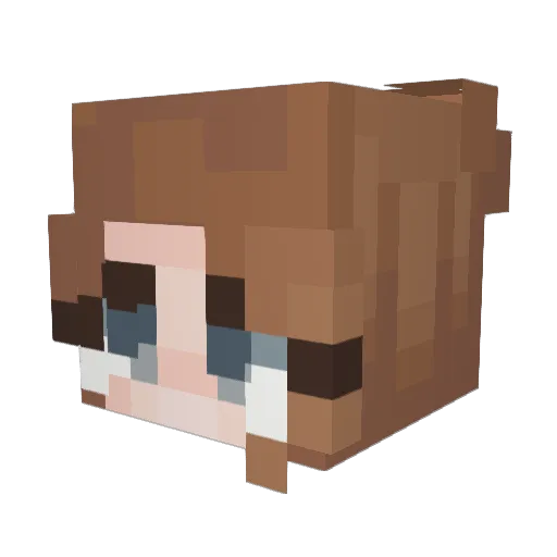 nopemv Minecraft avatar head, 3D render
