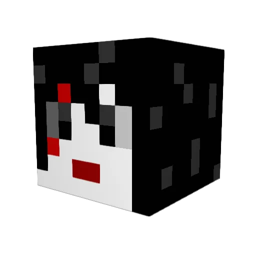 norakarasu Minecraft avatar head, 3D render