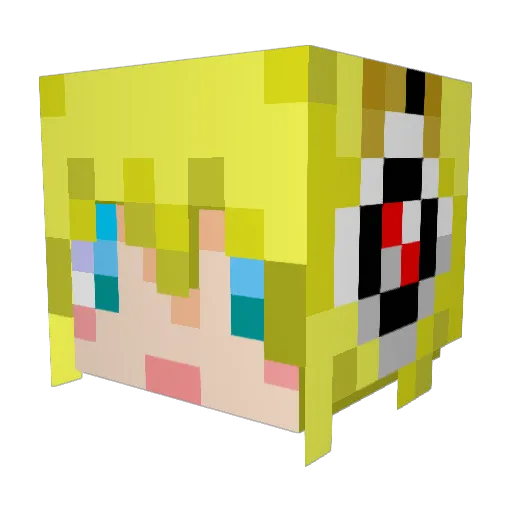norawo Minecraft avatar head, 3D render