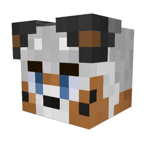 norfolker Minecraft avatar head, 3D render
