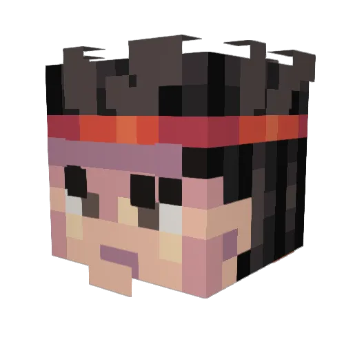 norirou Minecraft avatar head, 3D render