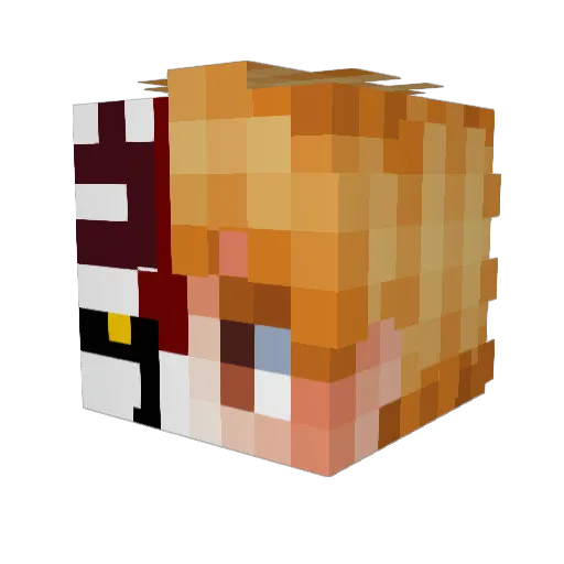 normbtw Minecraft avatar head, 3D render