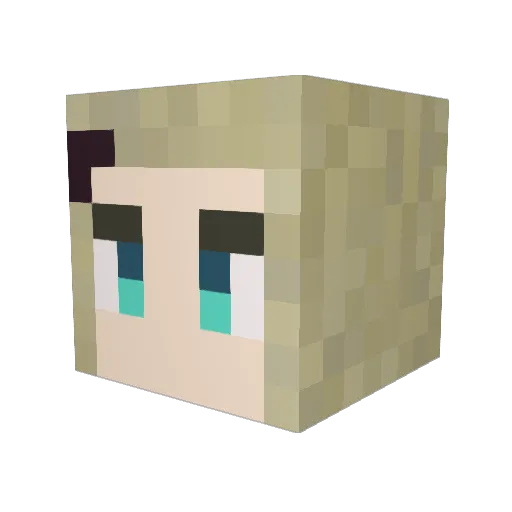 noruberosu Minecraft avatar head, 3D render