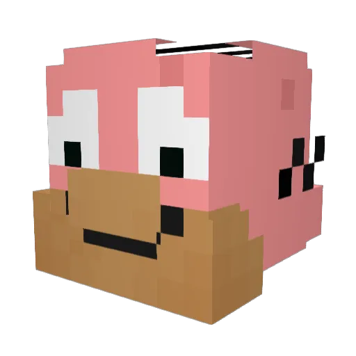 noslenn Minecraft avatar head, 3D render