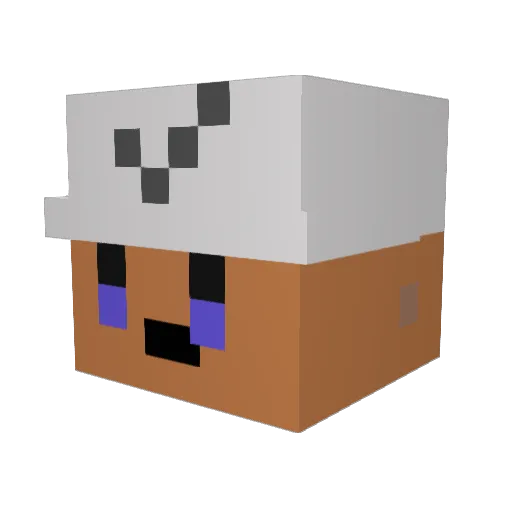 nostra7 Minecraft avatar head, 3D render