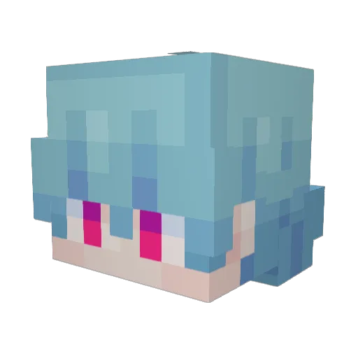 not6lue Minecraft avatar head, 3D render