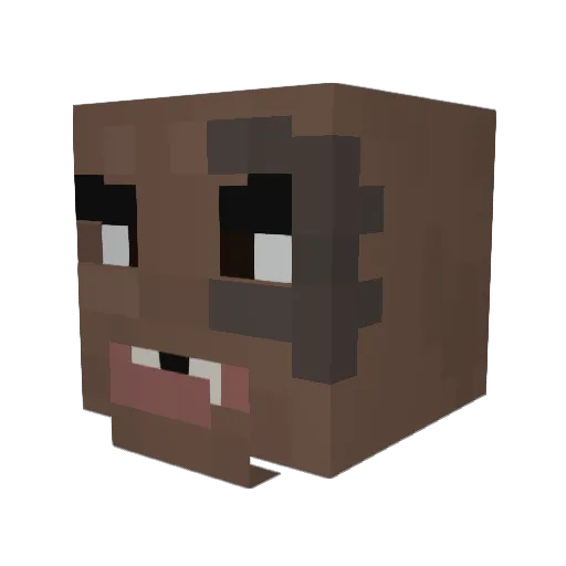 notJG Minecraft avatar head, 3D render